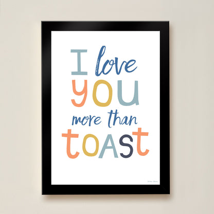 Hibou Design I Love You More Than Toast Art Print - Blue Melange