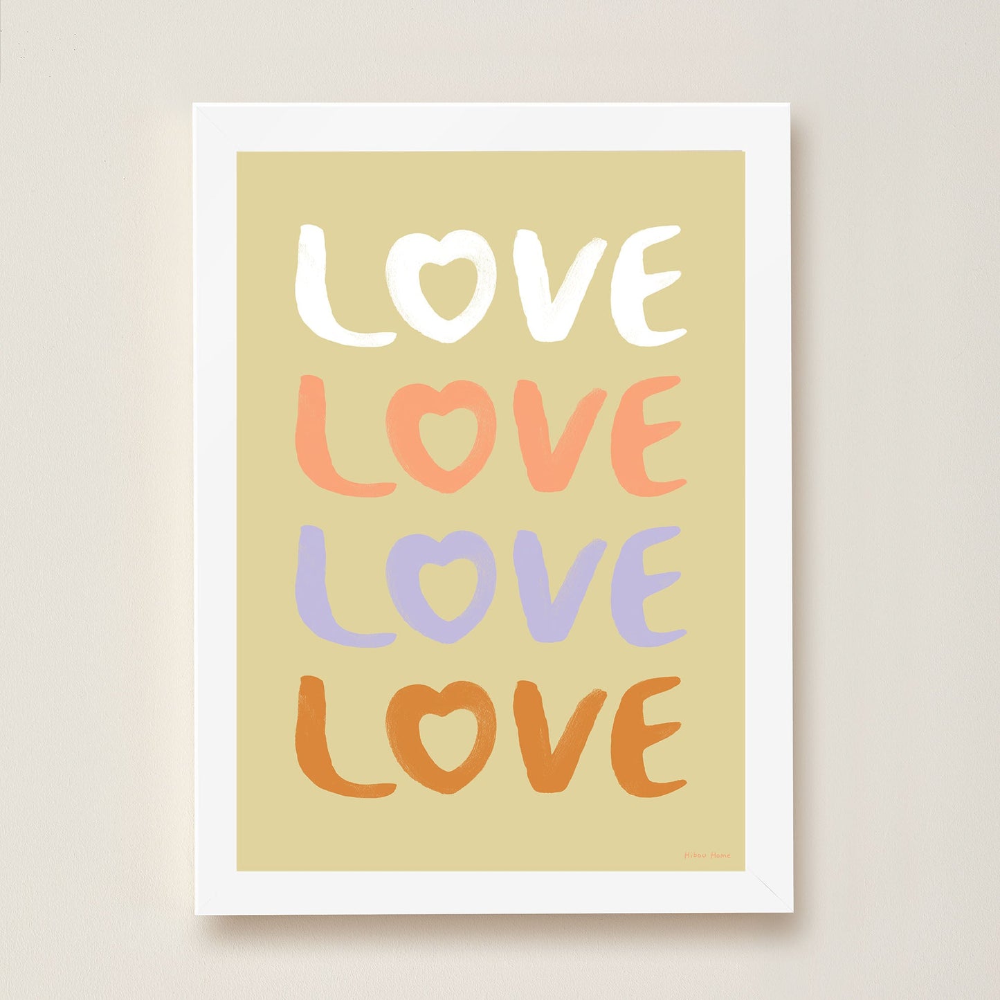 Hibou Design LOVE Art Print - Hay