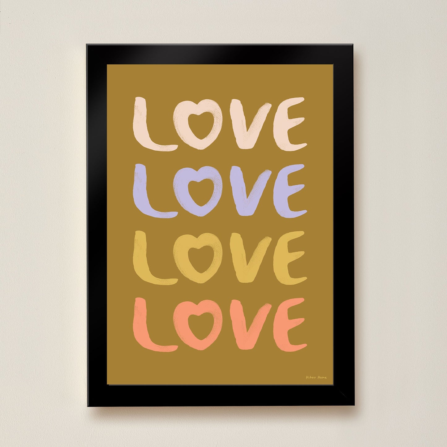 Hibou Design LOVE Art Print - Olive