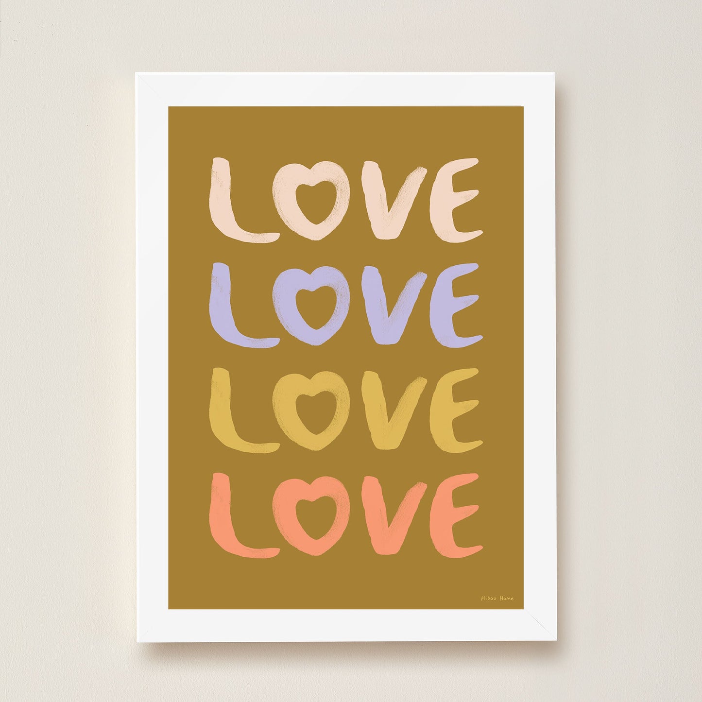 Hibou Design LOVE Art Print - Olive