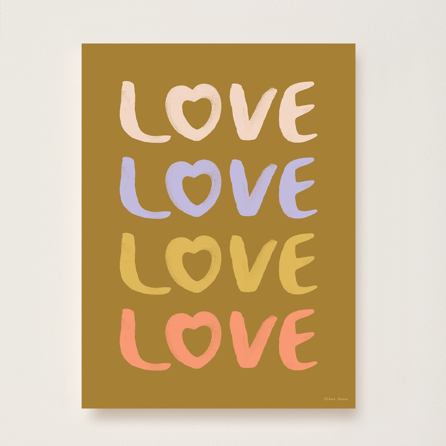 Hibou Design LOVE Art Print - Olive