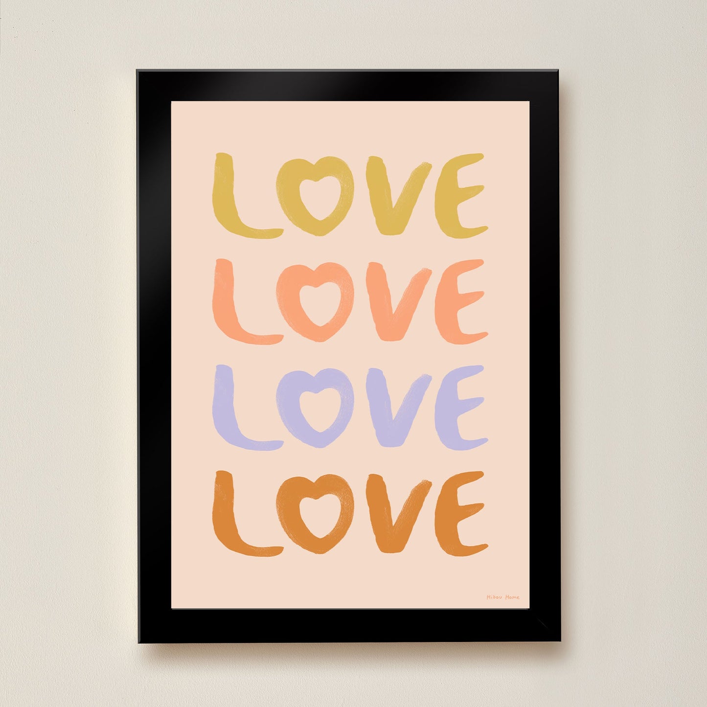 Hibou Design LOVE Art Print - Pink