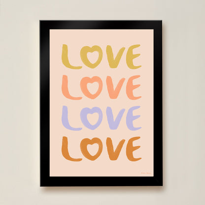 Hibou Design LOVE Art Print - Pink