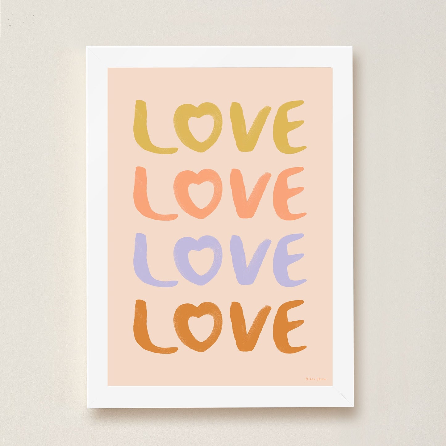 Hibou Design LOVE Art Print - Pink