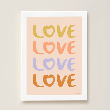 Hibou Design LOVE Art Print - Pink