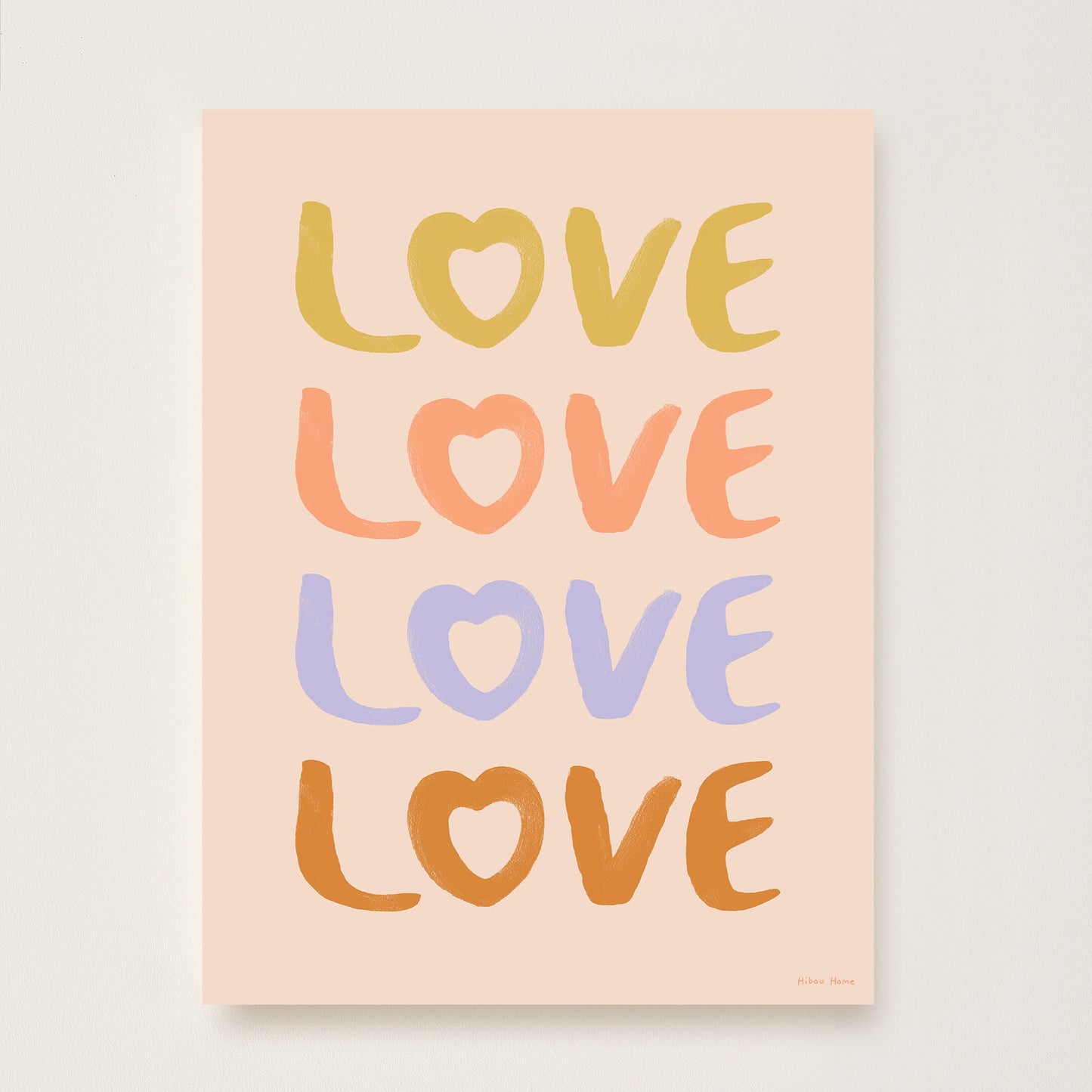 Hibou Design LOVE Art Print - Pink
