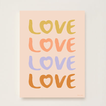 Hibou Design LOVE Art Print - Pink