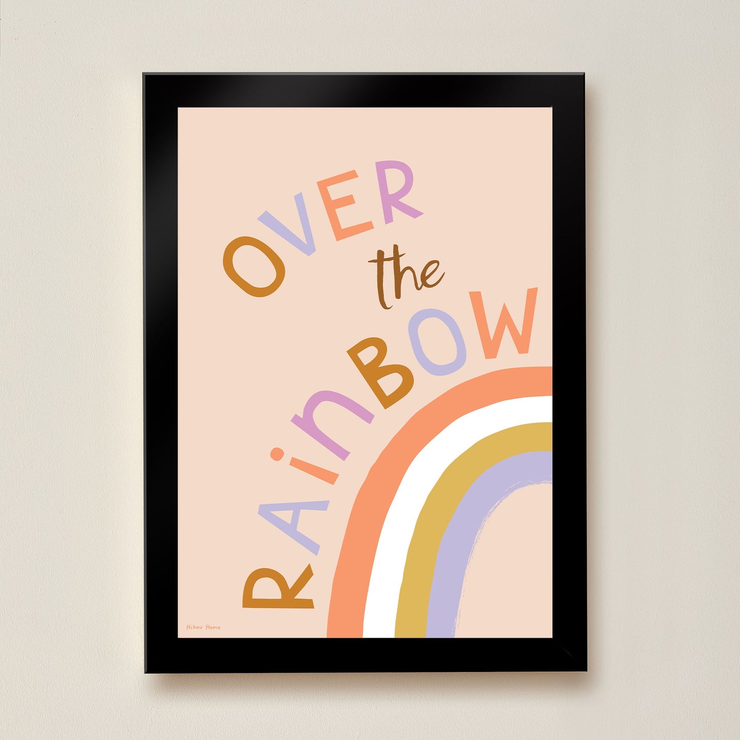 Hibou Design Over the Rainbow Art Print - Pink