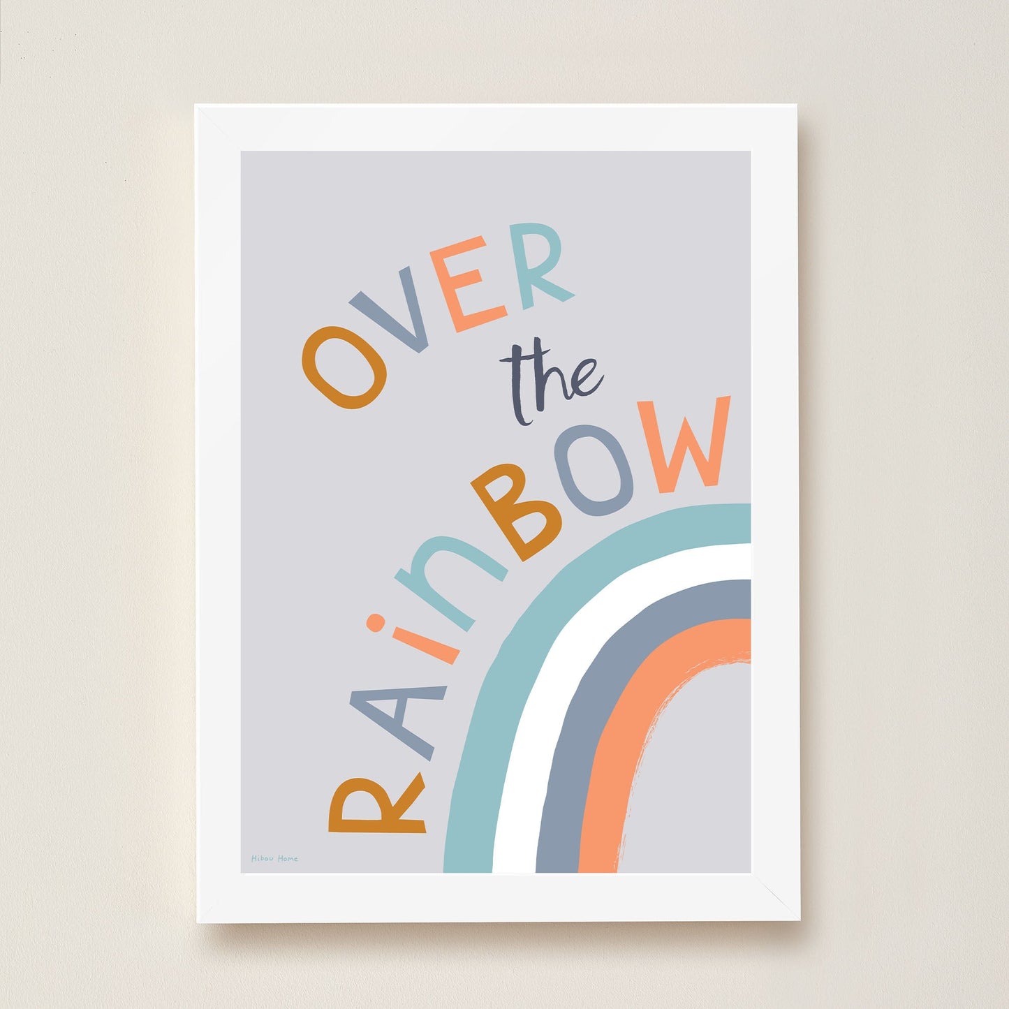 Hibou Design Over the Rainbow Art Print - Blue