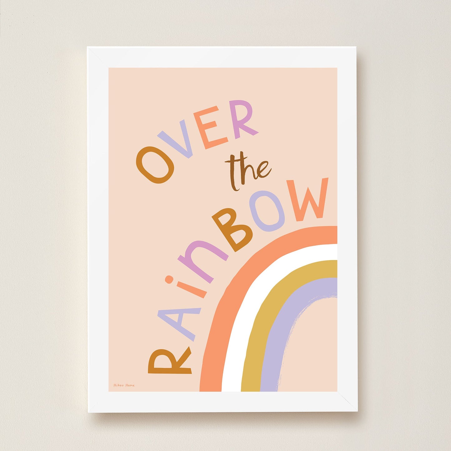Hibou Design Over the Rainbow Art Print - Pink