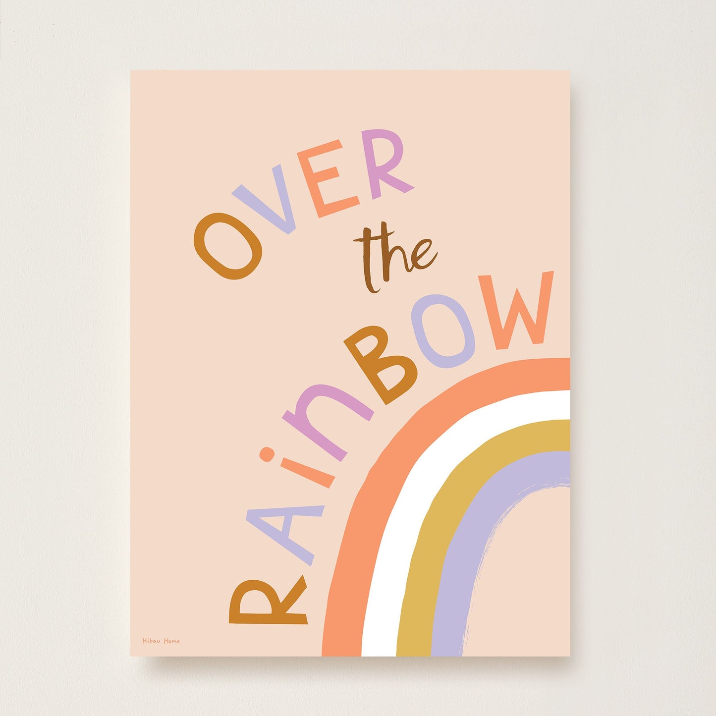 Hibou Design Over the Rainbow Art Print - Pink