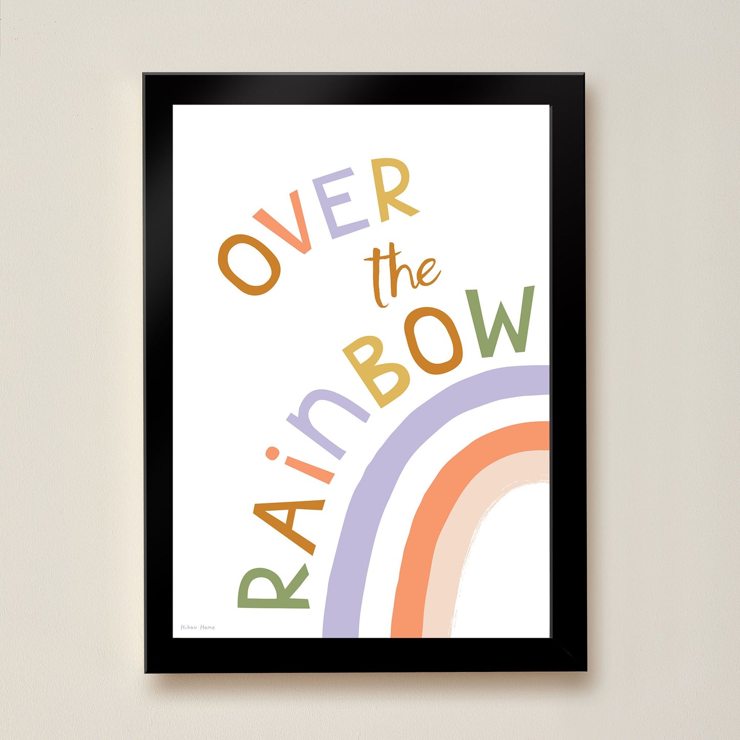 Hibou Design Over the Rainbow Art Print - White