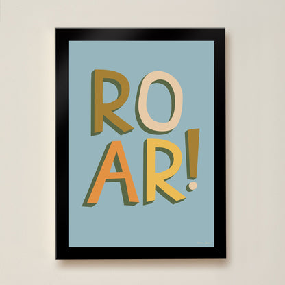 Hibou Design ROAR! Art Print - Blue