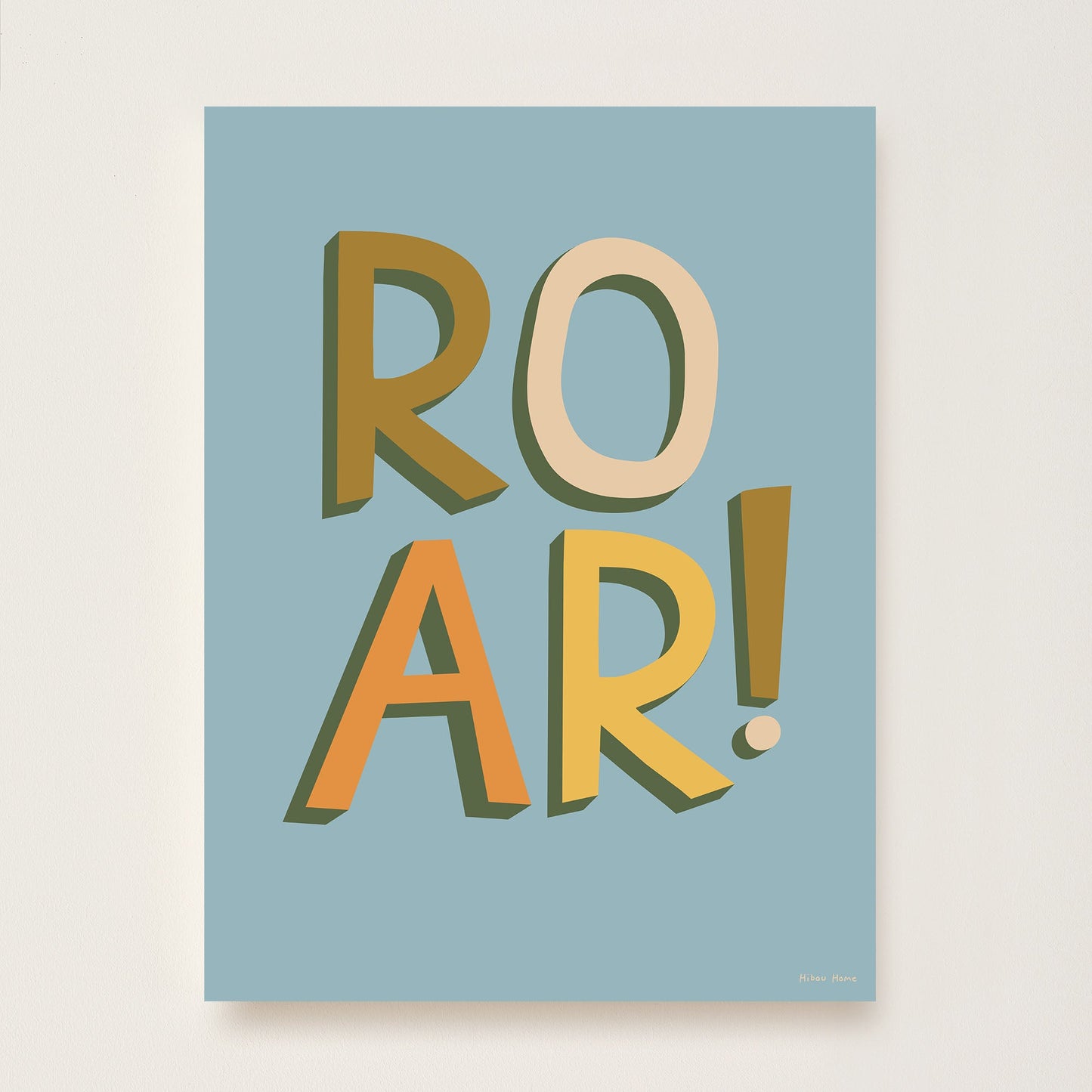 Hibou Design ROAR! Art Print - Blue