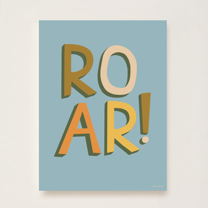 Hibou Design ROAR! Art Print - Blue