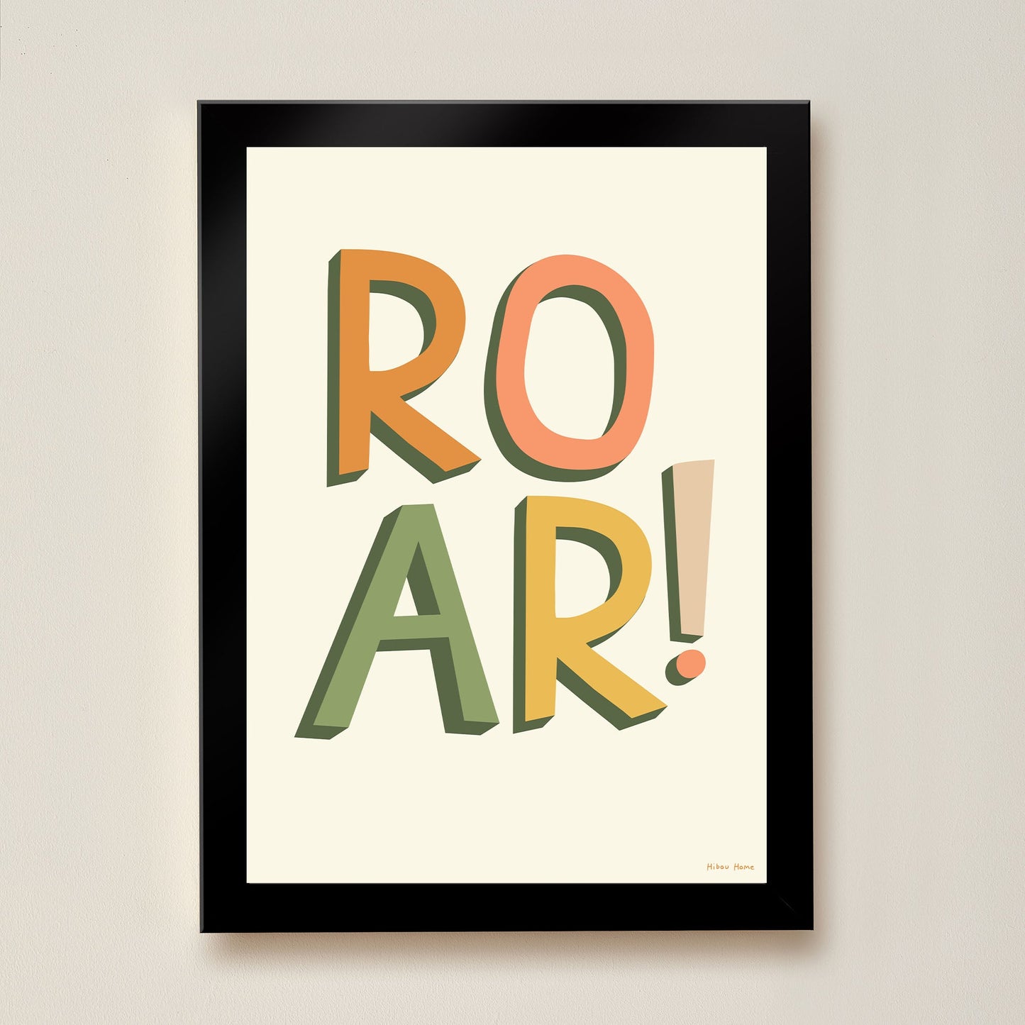 Hibou Design ROAR! Art Print - Cream