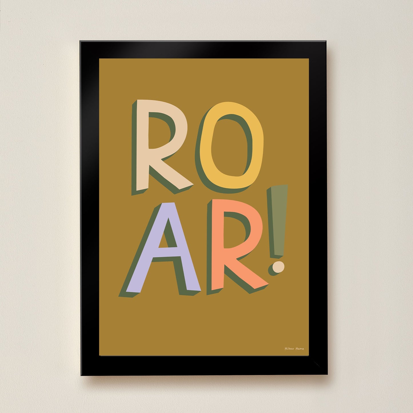 Hibou Design ROAR! Art Print - Olive