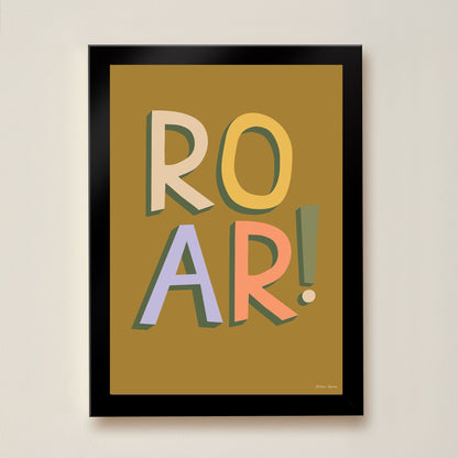 Hibou Design ROAR! Art Print - Olive
