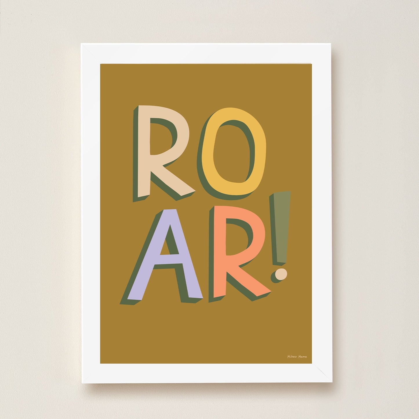 Hibou Design ROAR! Art Print - Olive