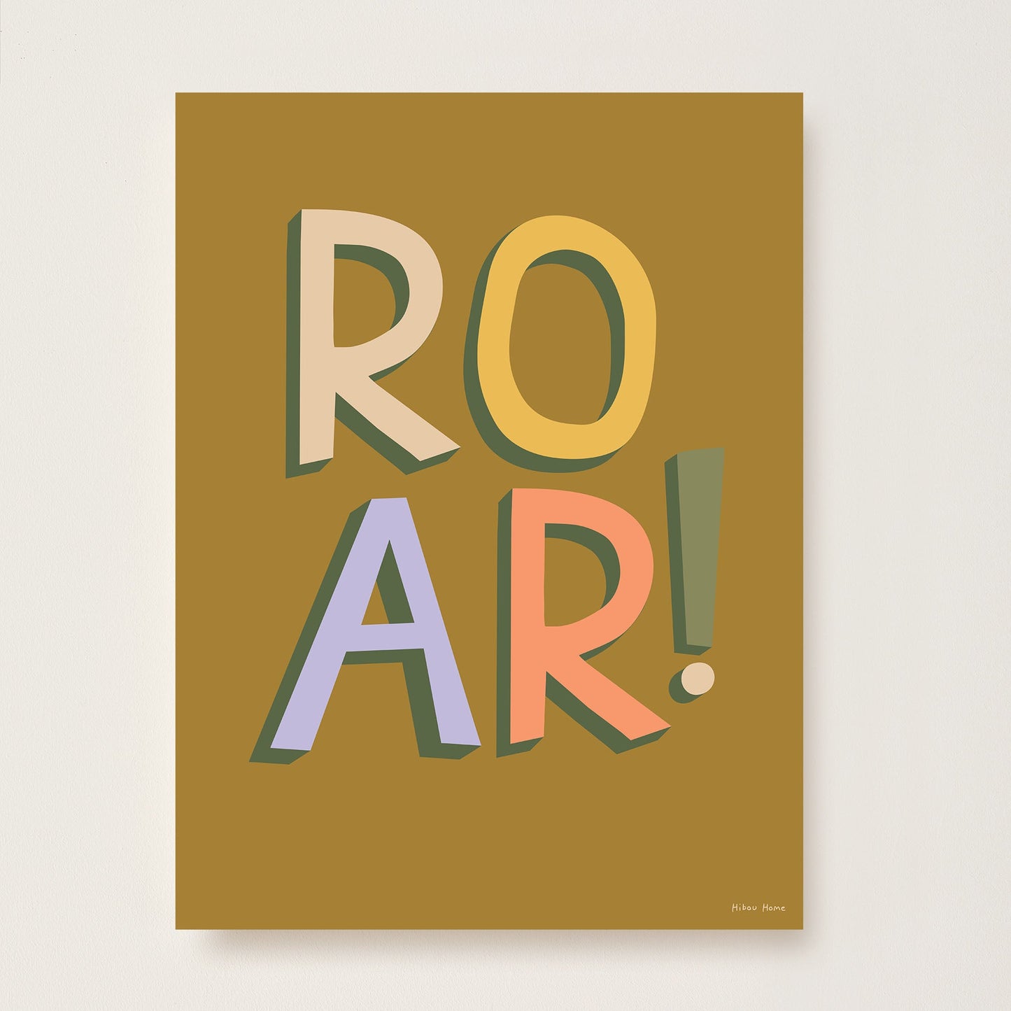 Hibou Design ROAR! Art Print - Olive