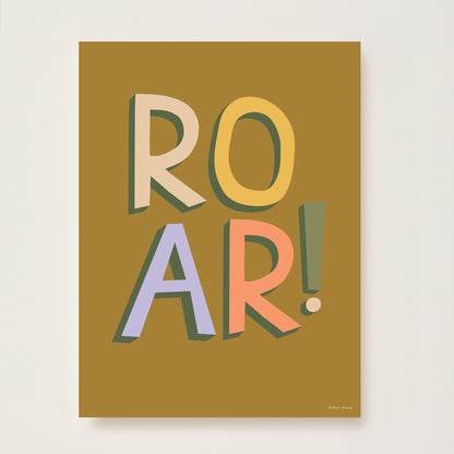 Hibou Design ROAR! Art Print - Olive