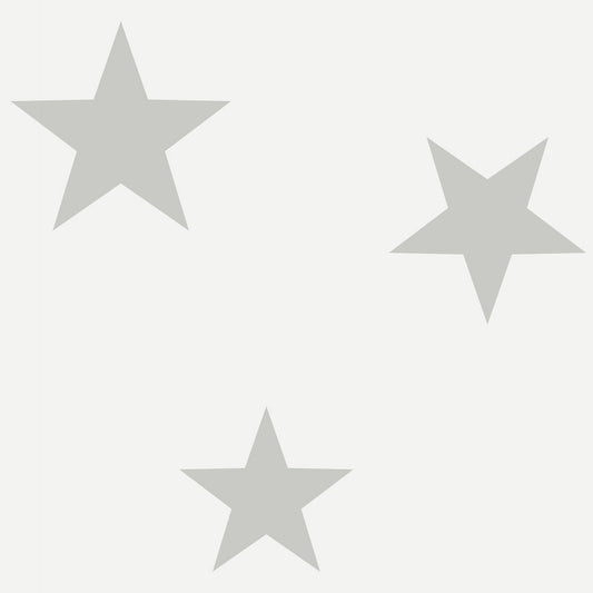 Hibou Design Stars Wallpaper - Silver/White