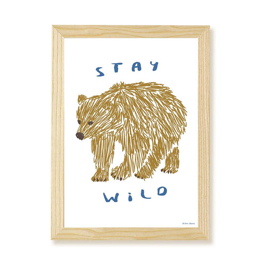 Hibou Design Stay Wild Art Print - White