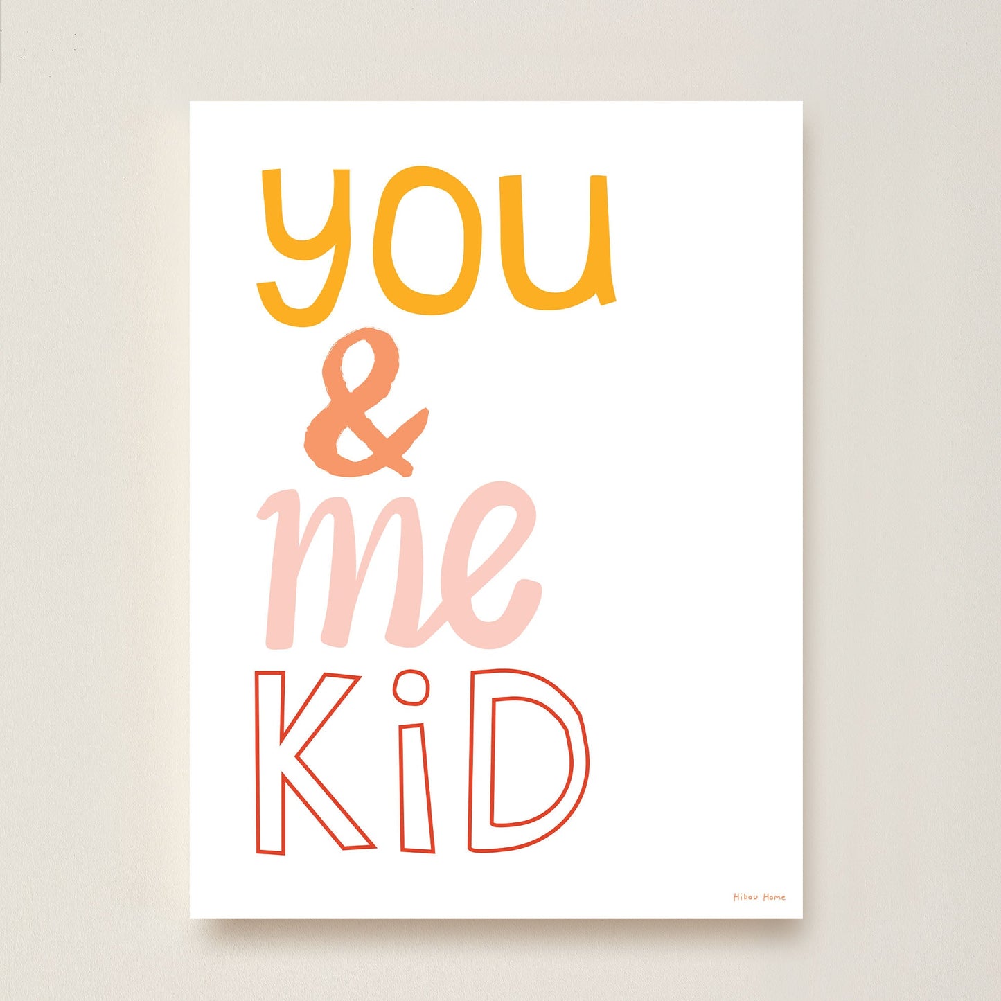 Hibou Design You & Me Kid Art Print - White
