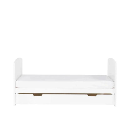 Ickle Bubba Coleby Scandi Cot Bed with Under Drawer Scandi White - Premium Sprung Mattress