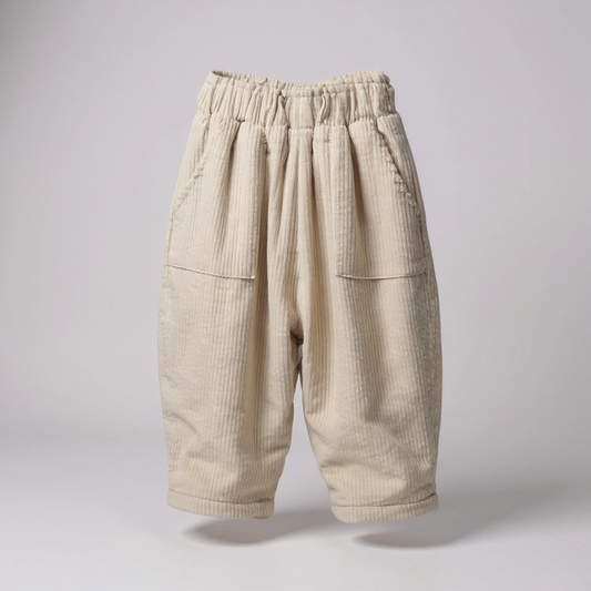 Fleece-Lined Corduroy Baby Trousers