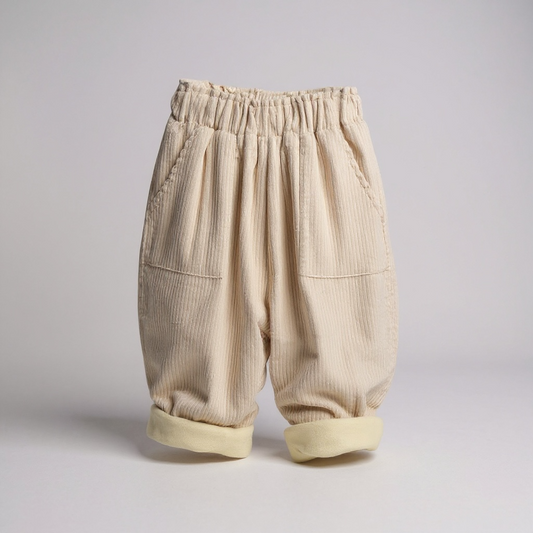 Fleece-Lined Corduroy Baby Trousers