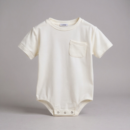 Lightweight Ribbed Pocket Baby Romper