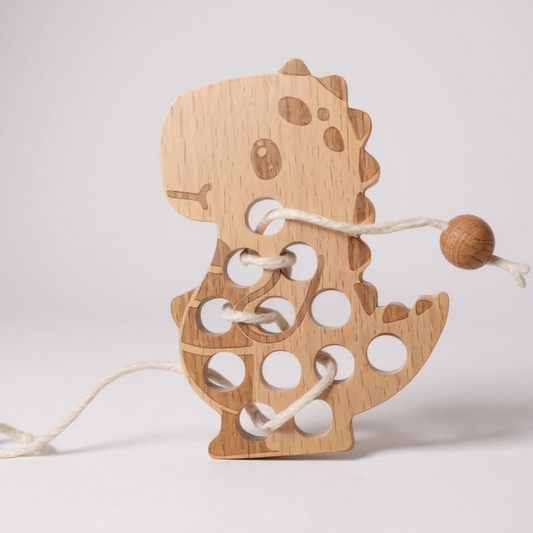 Wooden Dinosaur Lacing Toy