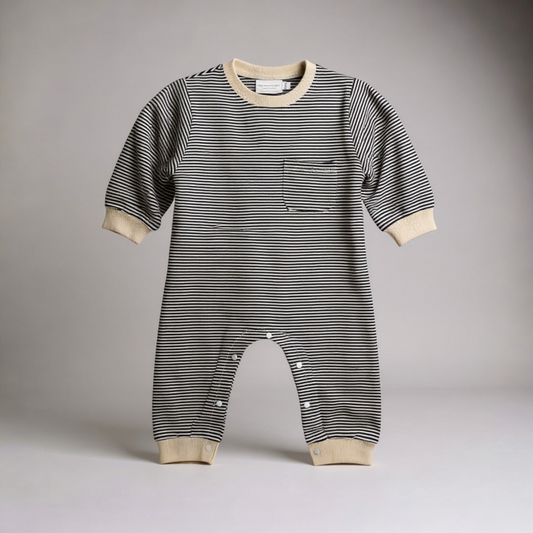 Striped Long Sleeve Romper