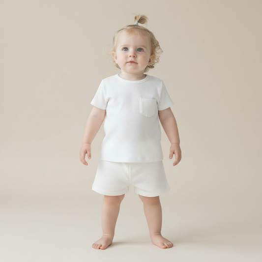 Lightweight Ribbed Cotton Pocket T-Shirt