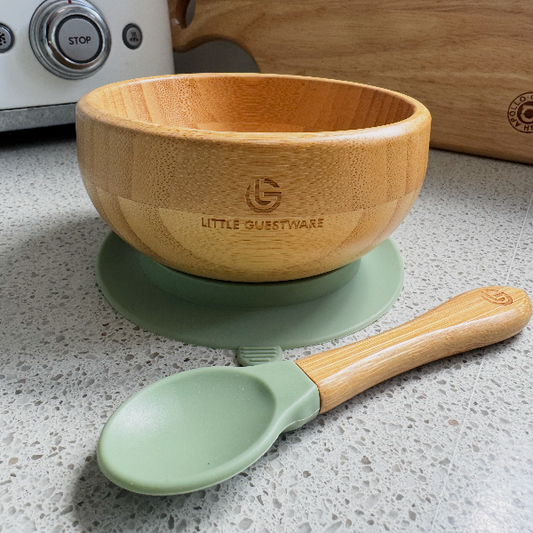 Ensemble bol et cuillère en bambou