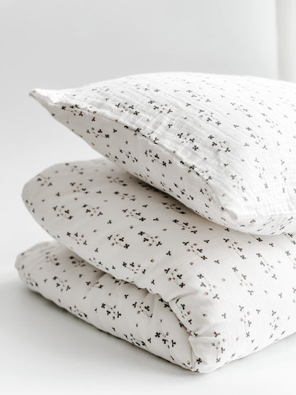 Muslin Cotbed Duvet Set - Botanical