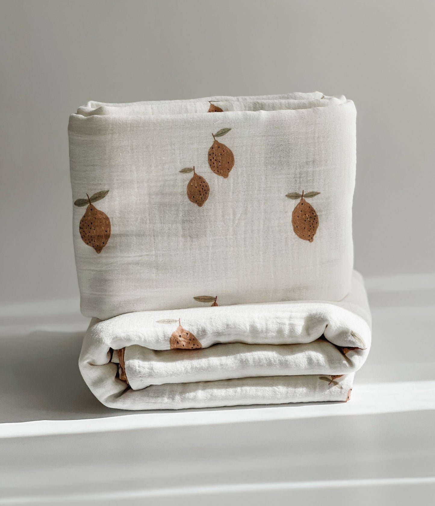Baby Blanket -  Muslin Swaddle - Lemons