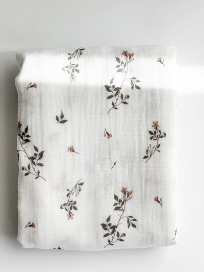 Baby Blanket -  Muslin Swaddle - Jasmine Rose