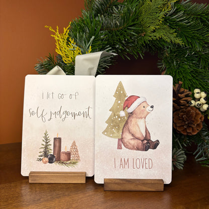 Duo de cartes d'affirmation festive (adulte et enfant)