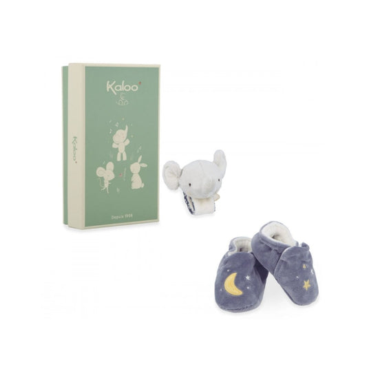 Hochet et pantoufles Kaloo - Éléphant