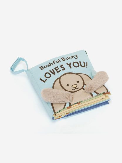 Jellycat Bashful Bunny Loves You Book in Blue
