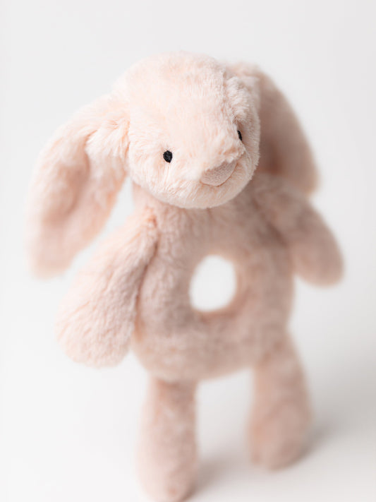 Jellycat Bashful Blush Bunny Ring Rattle in Pink (18 CM)