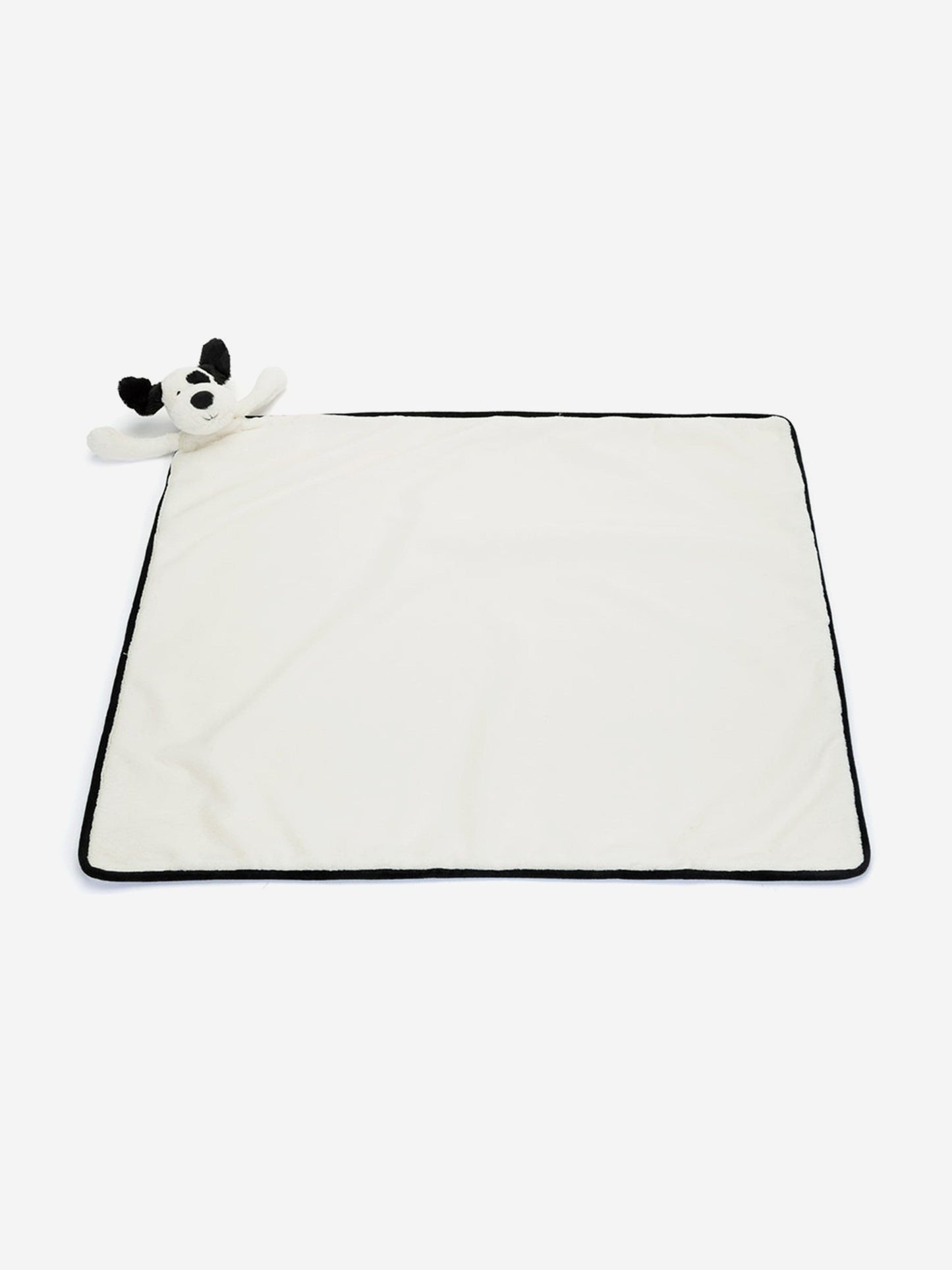 Bashful Black & Cream Puppy Blankie in White (70cm)