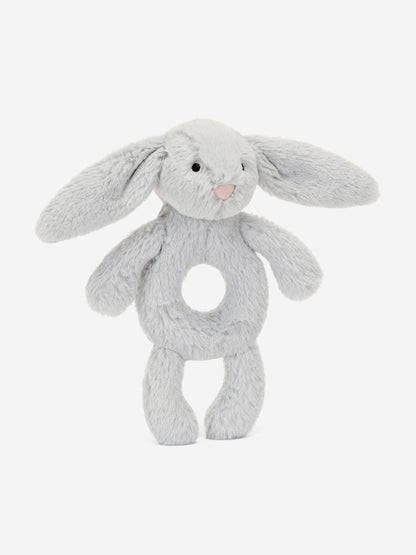 Bashful Silver Bunny Ring Rattle in Silver (18cm)