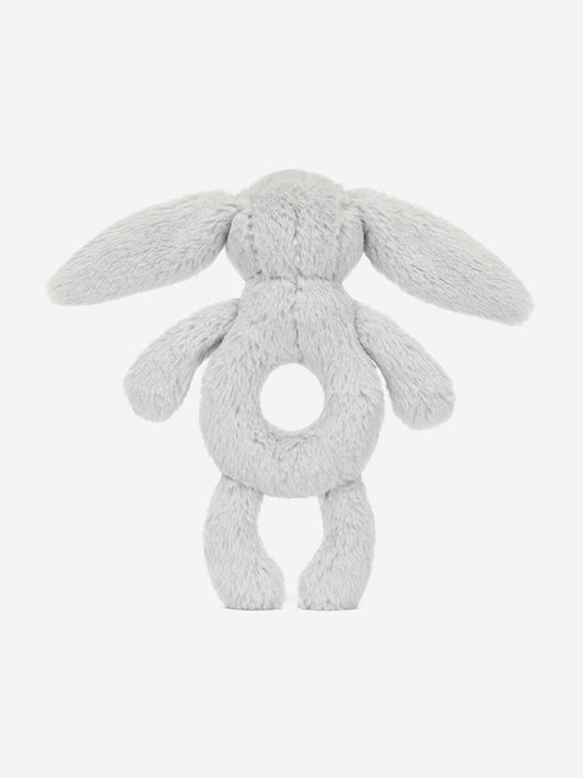 Bashful Silver Bunny Ring Rattle in Silver (18cm)
