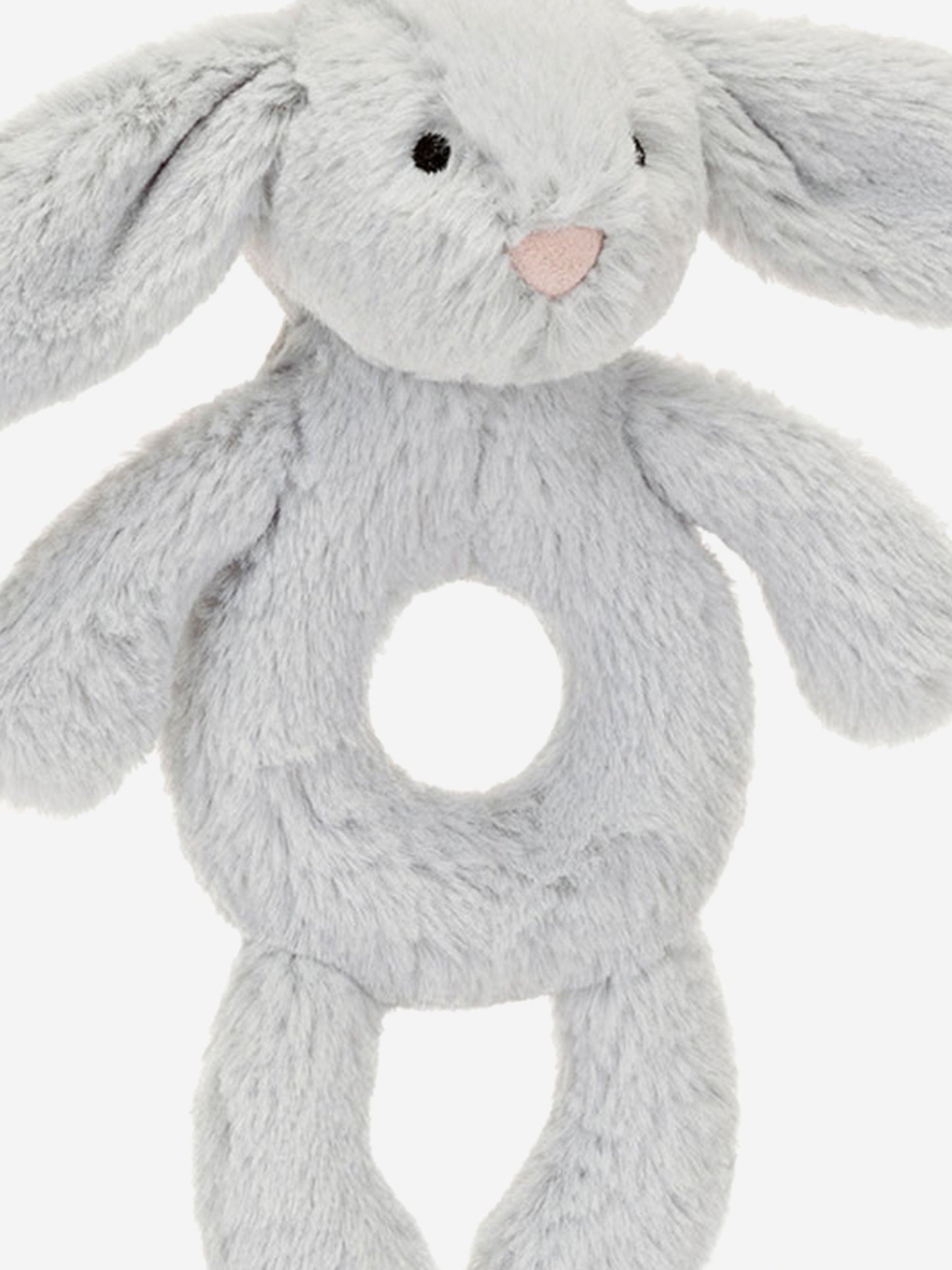 Bashful Silver Bunny Ring Rattle in Silver (18cm)