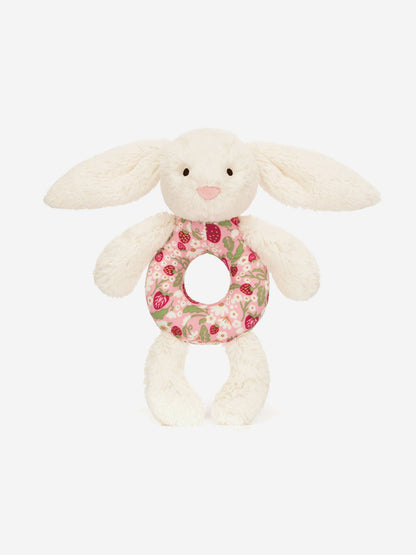 Blossom Cream Bunny 'Berry' Ring Rattle in Ivory (18cm)