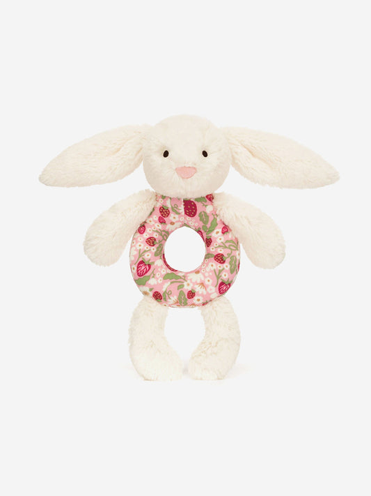 Blossom Cream Bunny 'Berry' Ring Rattle in Ivory (18cm)