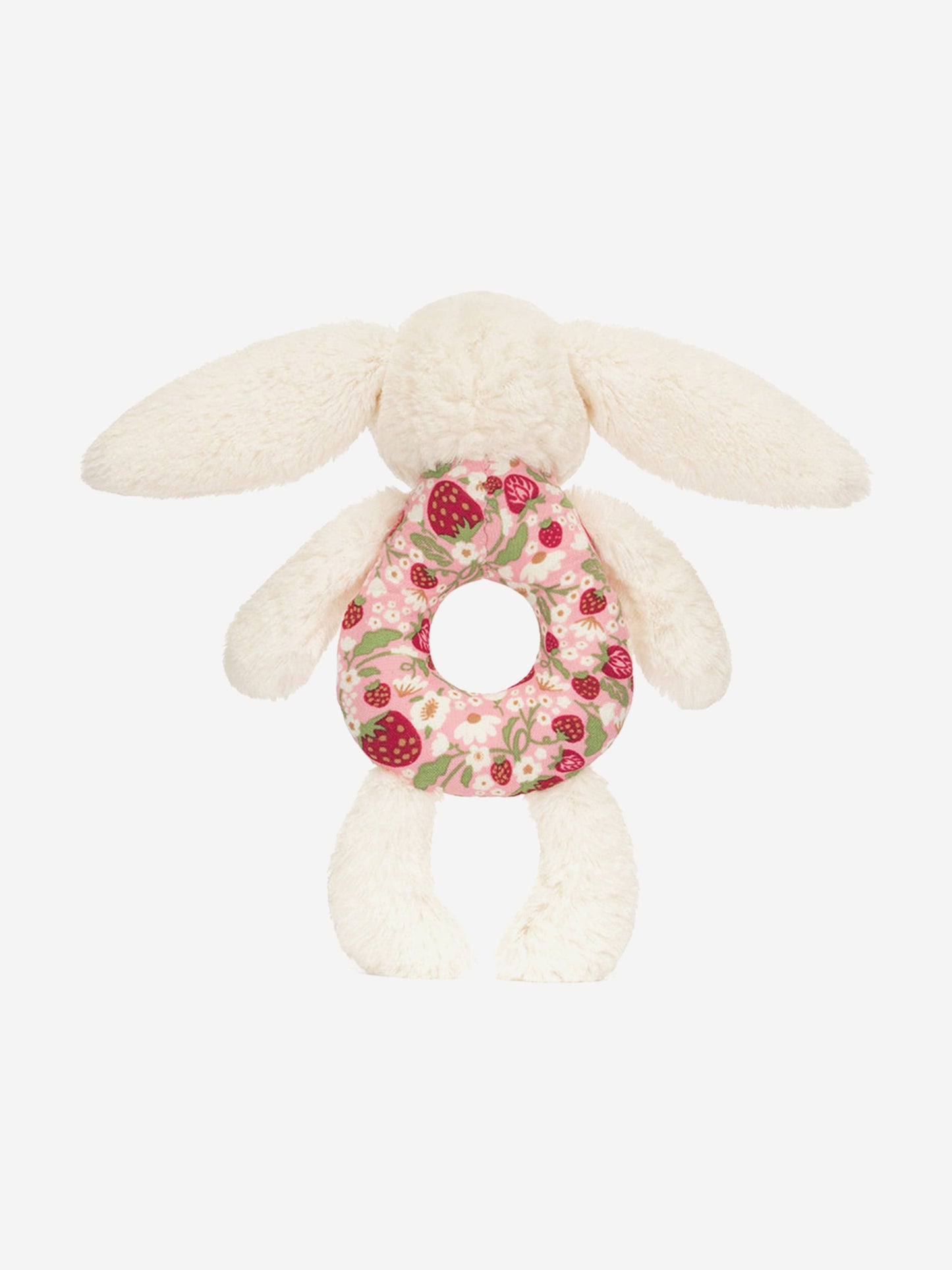 Blossom Cream Bunny 'Berry' Ring Rattle in Ivory (18cm)